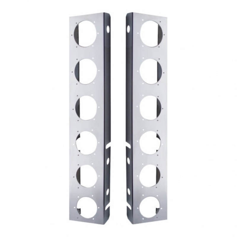 Peterbilt Stainless Front Air Cleaner Bracket – 12 Light Cutouts