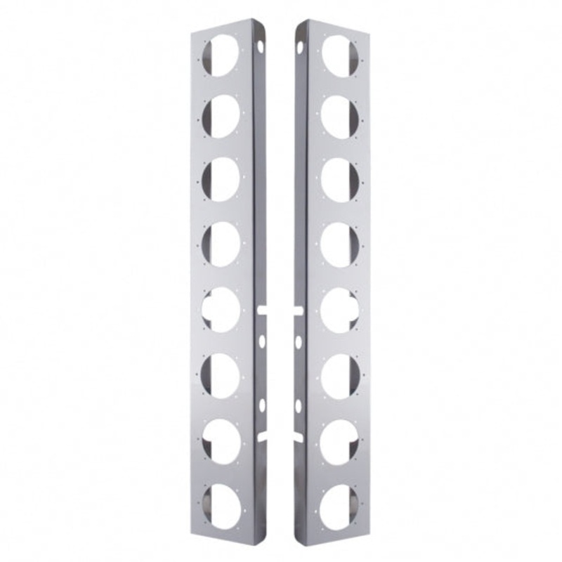 Peterbilt Stainless Front Air Cleaner Bracket – 16 Light Cutouts