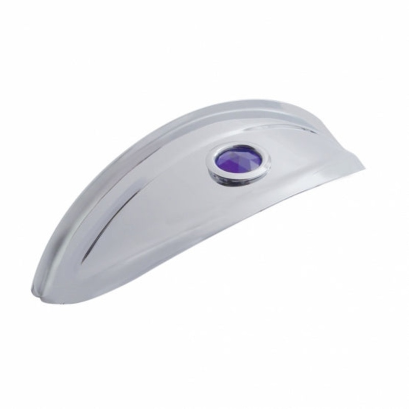 7 Round Headlight Visor – Blue Glass Dot