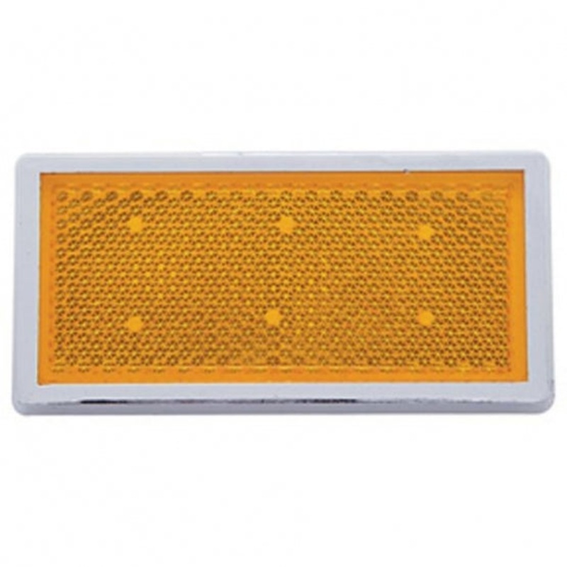 Rectangular Quick Mount Reflector w/ Chrome Bezel – Amber