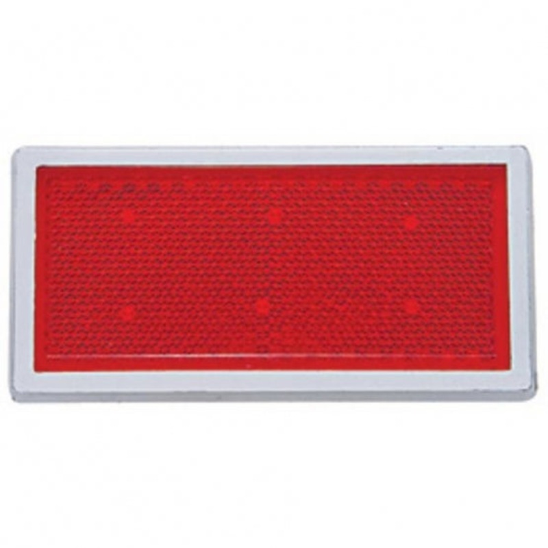 Rectangular Quick Mount Reflector w/ Chrome Bezel – Red