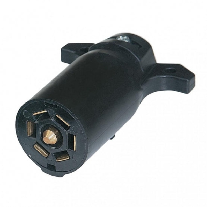 Round 7-Way Female Connector – Flat Pin