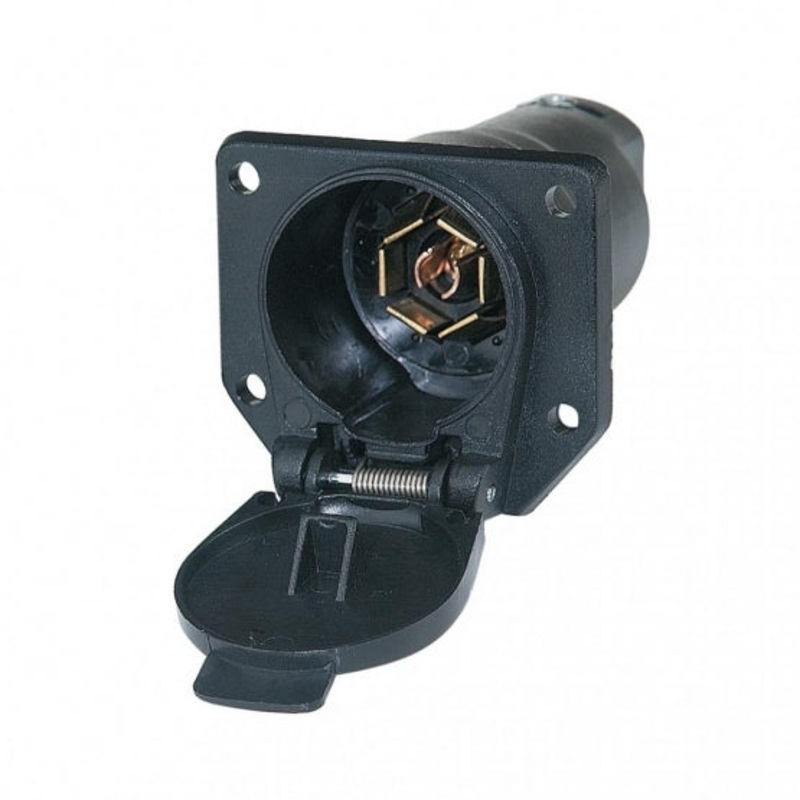 Round 7-Way Male Connector – Flat Pin