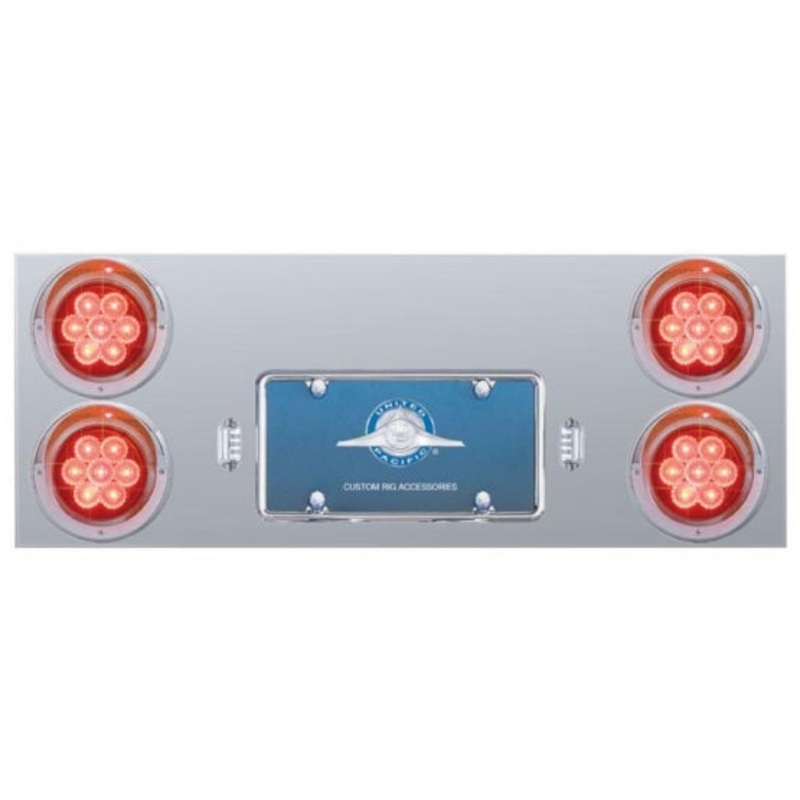 Stainless Rear Center Panel – 4 Light x 4 w/ Visor