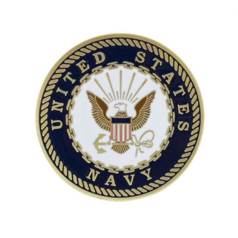 1 3/4 U.S. Military Adhesive Metal Medallion – Navy