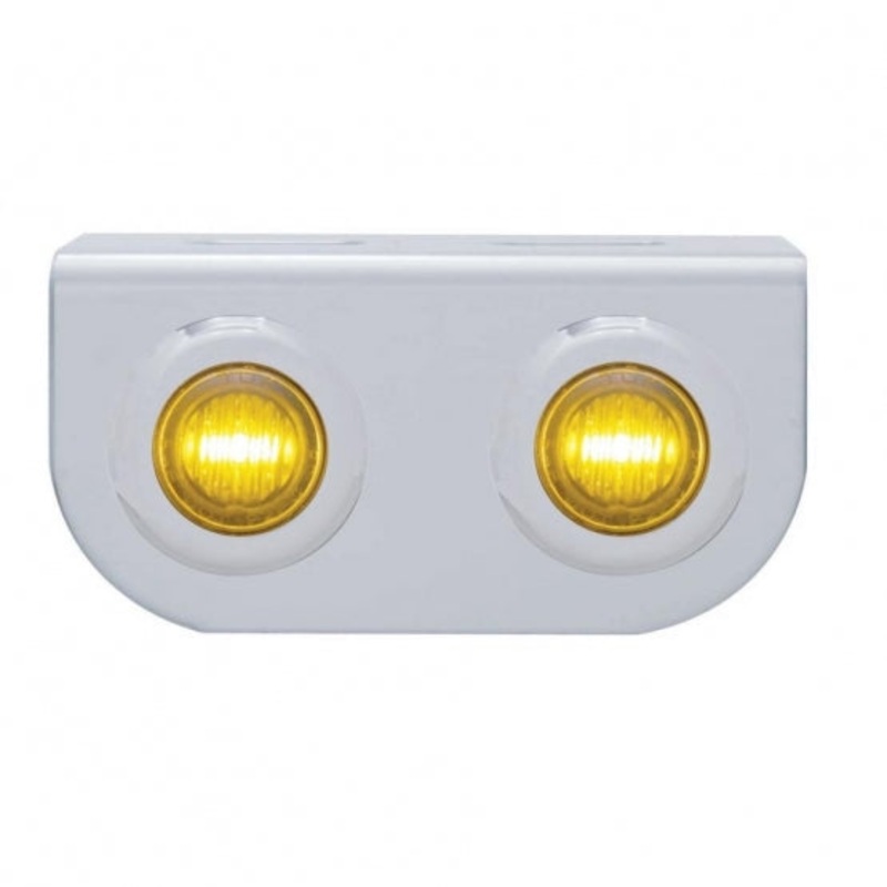 Stainless Steel Light Bracket – 3 LED Mini Light x 2 – Amber LED/Amber Lens