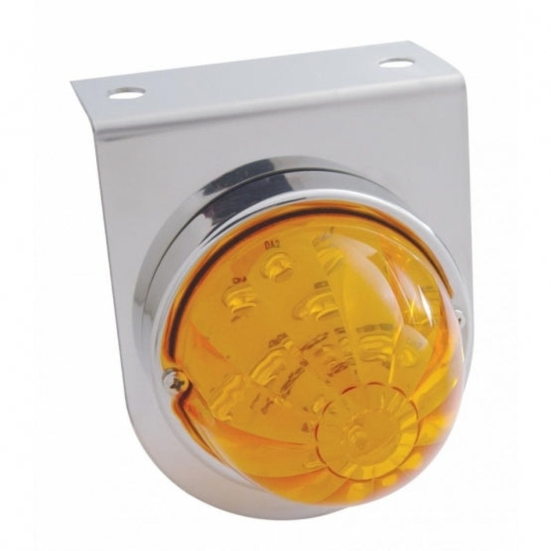 Stainless Steel Light Bracket w/ One 17 Amber LED Watermelon Light – Amber Lens