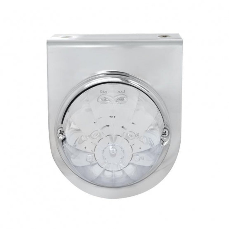 Stainless Steel Light Bracket w/ One 17 Amber LED Watermelon Light – Clear Lens