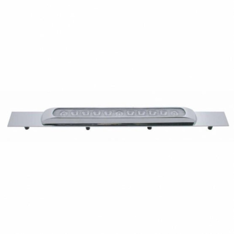 Top Mud Flap Plate w/ 11 LED Light Bar & Bezel – Amber LED/Clear Lens