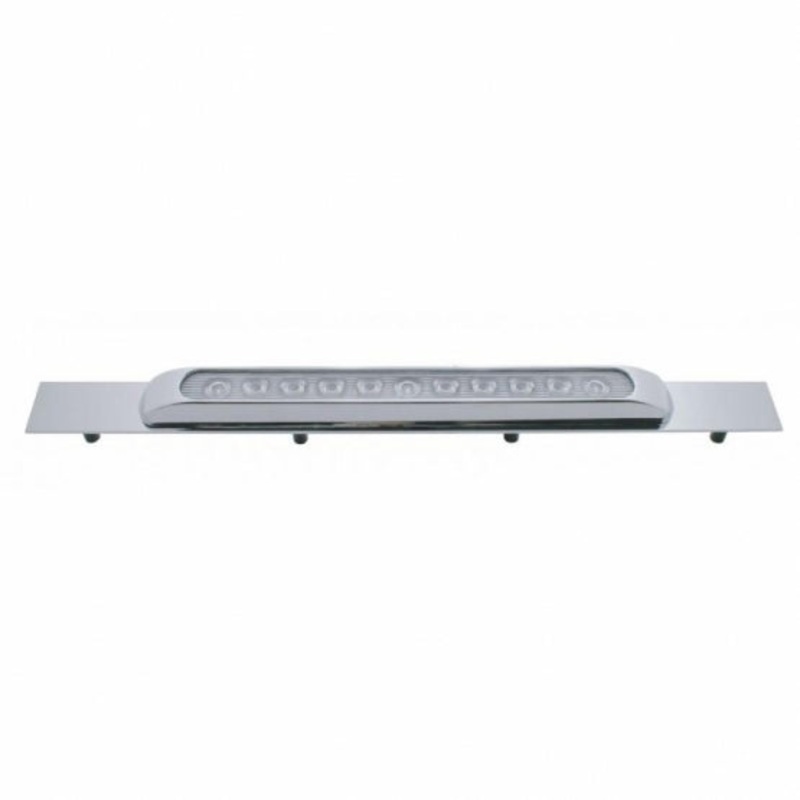 Top Mud Flap Plate w/ 11 LED Light Bar & Bezel – Red LED/Clear Lens