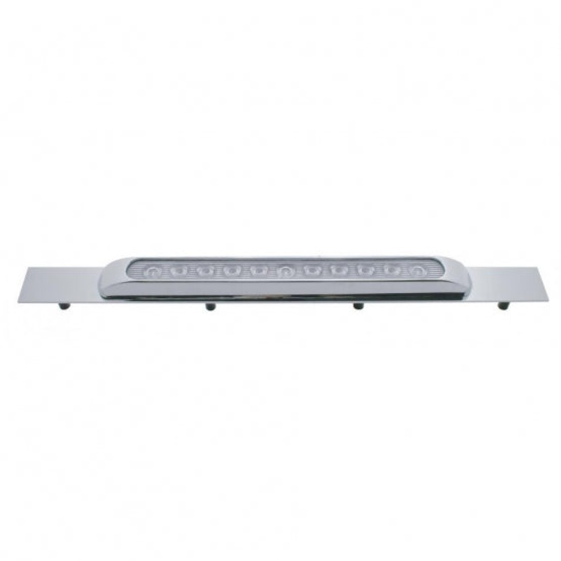 Top Mud Flap Plate w/ 11 LED Light Bar – Red LED/Clear Lens