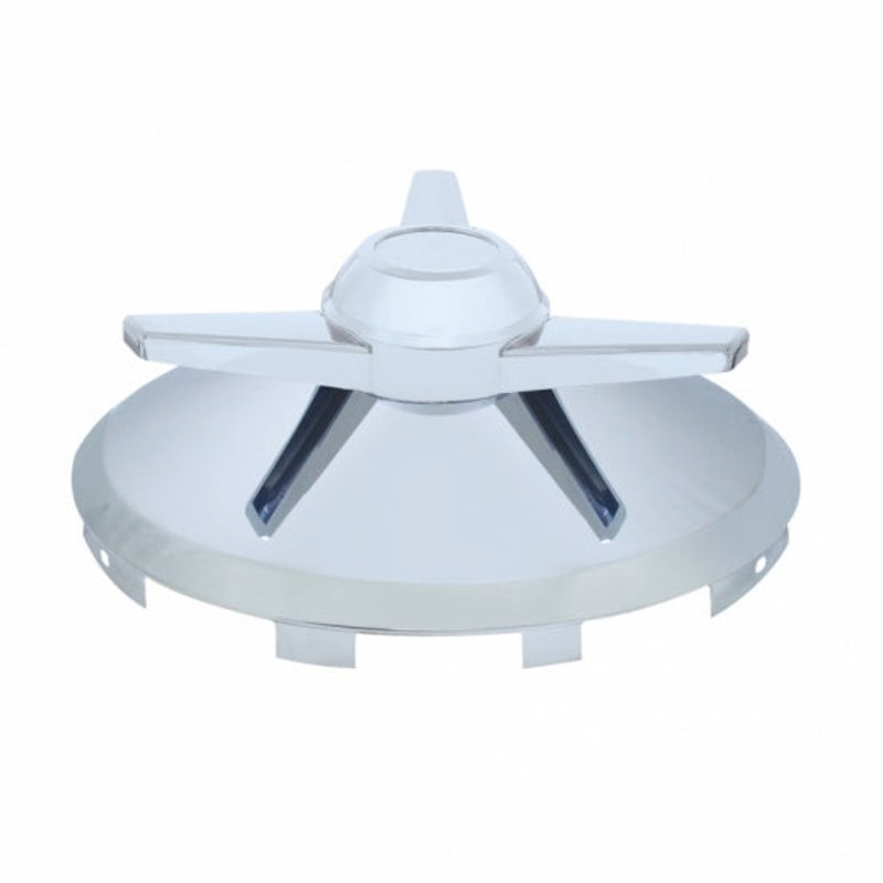 Universal Front Hub Cap w/ 3 Extra Large Bar Straight Spinner – 7/16 Lip