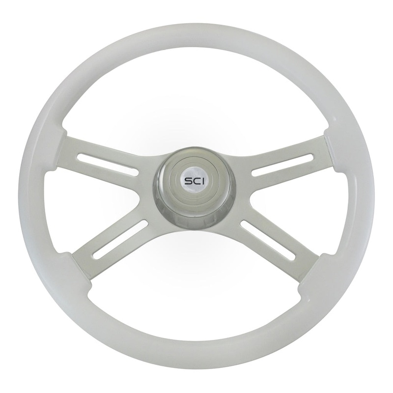 Classic White|Chrome Bezel|*White Bezel|Chrome Horn Button – Logo