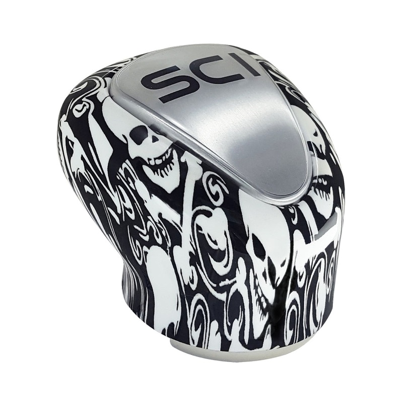 Gear Shift Cover – OEM Style 9/10 (No Notch) – White Skulls