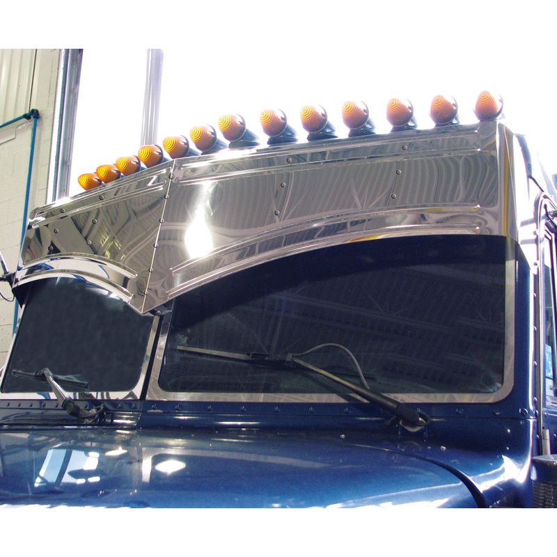 Peterbilt 15 1/2 Stainless Steel Batman Style – 4 Bead Sunvisor