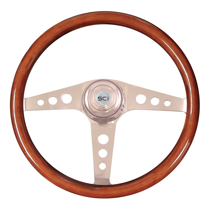 Racer Mahogany|Chrome Bezel|Chrome Horn Button – Logo