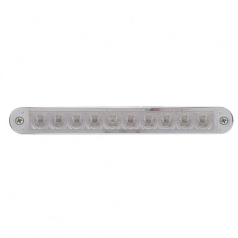 10 LED 6 1/2 Turn Signal Light Bar w/ Bezel – Amber LED/Clear Lens