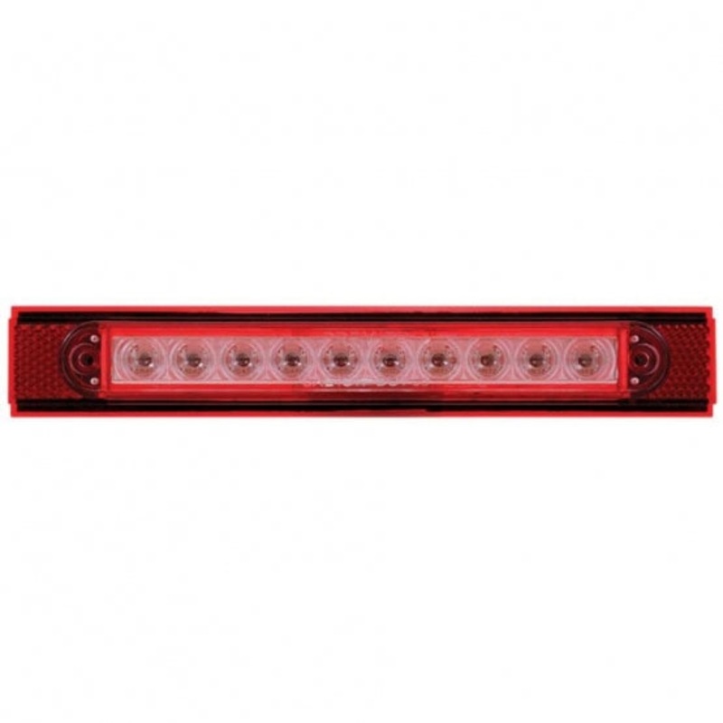 10 LED Conspicuity Reflector Plate Light – Red LED/Clear Lens