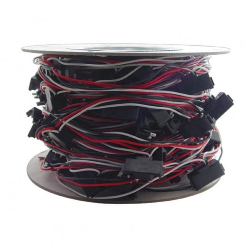 100′ Wire Harness – 12 Wire Lead w/ 100 Molded 3 Wire Right Angle Plugs