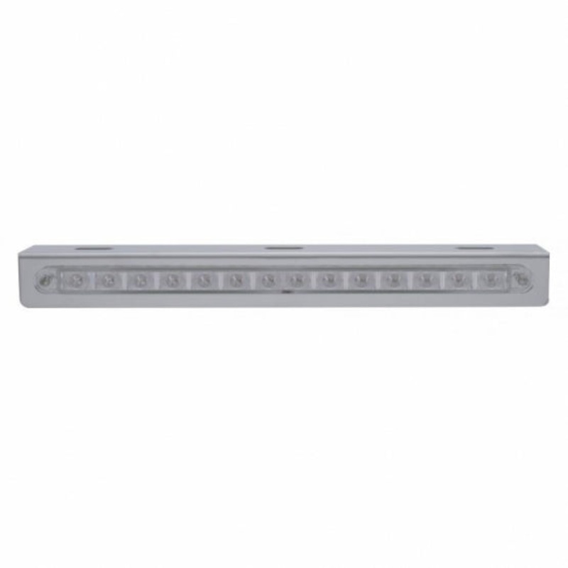 12 3/4 Stainless Light Bracket w/ 14 LED 12 Light Bar – Red LED/Clear Lens