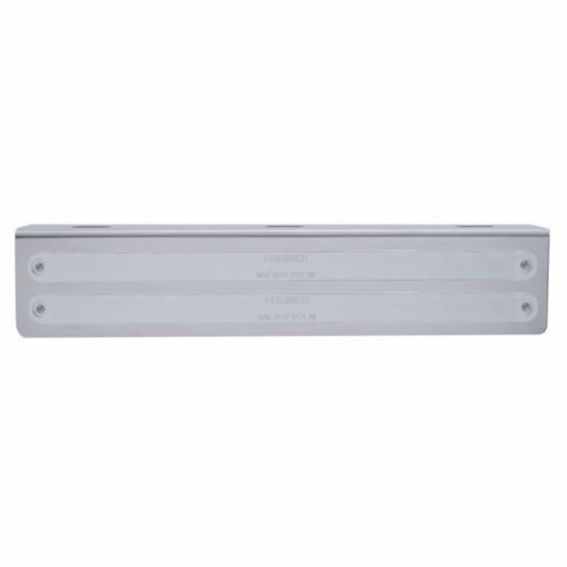 12 3/4 Stainless Light Bracket w/ Two 14 LED 12 Light Bars – Red LED/Chrome Lens