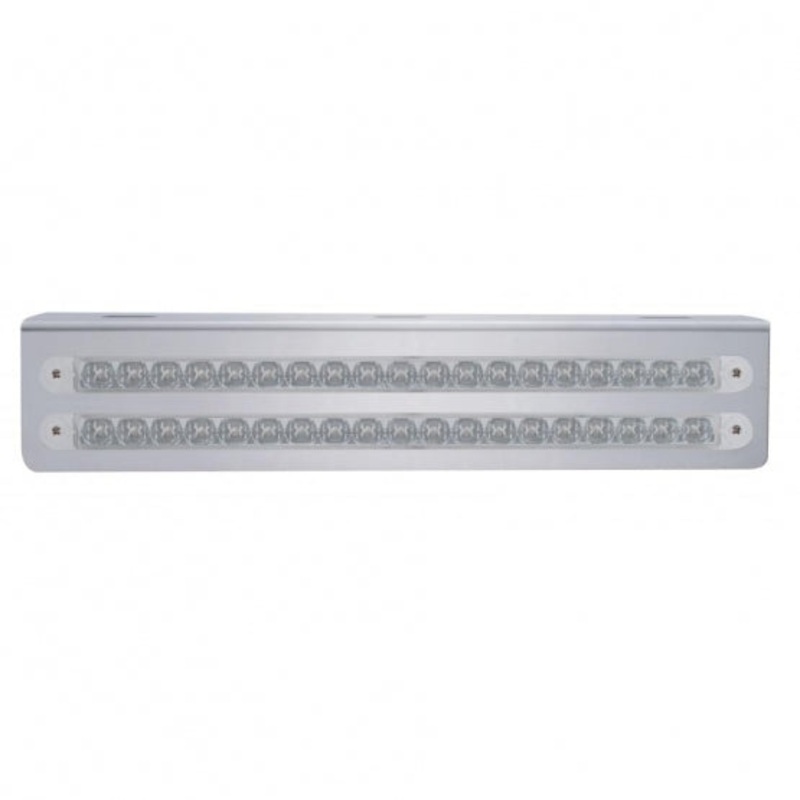 12 3/4 Stainless Light Bracket w/ Two 19 LED 12 Light Bars – Amber LED/Clear Lens