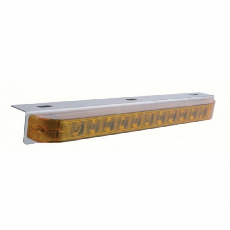 17 5/16 Stainless Light Bracket w/ 11 LED 17 Light Bar – Amber LED/Amber Lens