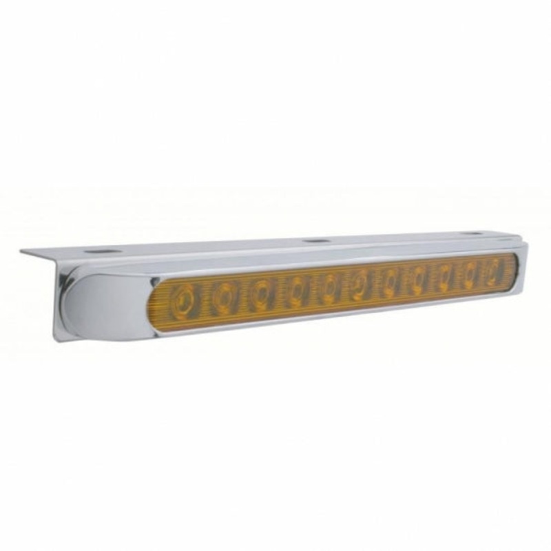 17 5/16 Stainless Light Bracket w/ 11 LED 17 Light Bar & Bezel – Amber LED/Amber Lens