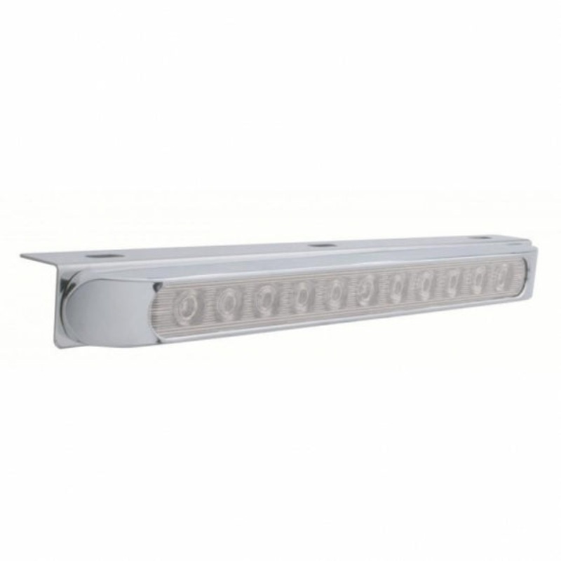 17 5/16 Stainless Light Bracket w/ 11 LED 17 Light Bar & Bezel – Red LED/Clear Lens