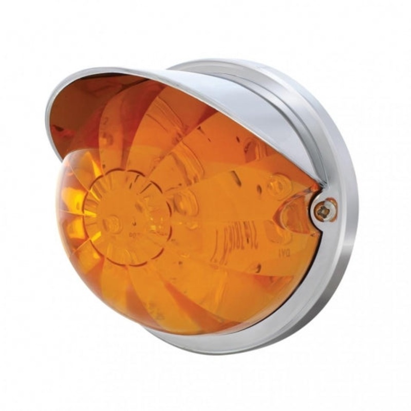 17 LED Dual Function Watermelon Flush Mount Kit w/ Visor – Amber LED/Amber Lens