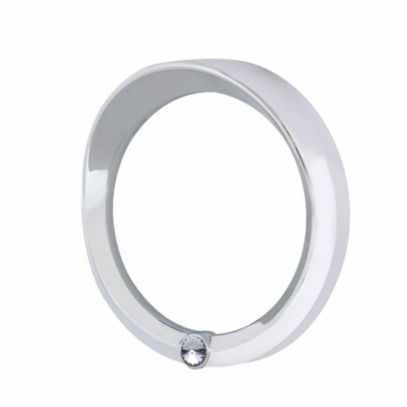 2006+ Peterbilt Signature Speed/Tachometer Gauge Cover w/ Visor – Clear Diamond