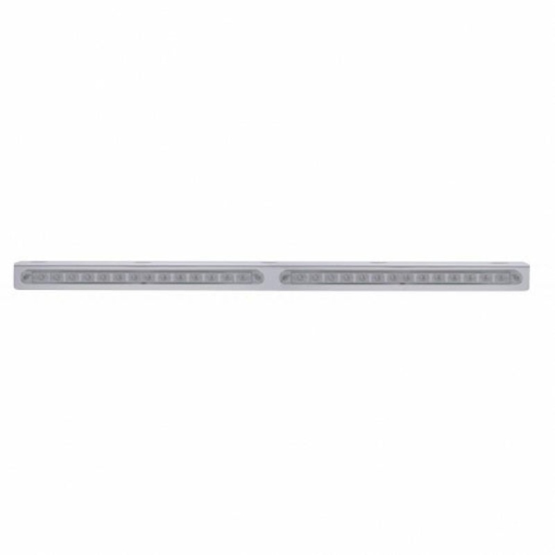 25 5/16 Stainless Light Bracket w/ Two 14 LED 12 Light Bars – Amber LED/Clear Lens