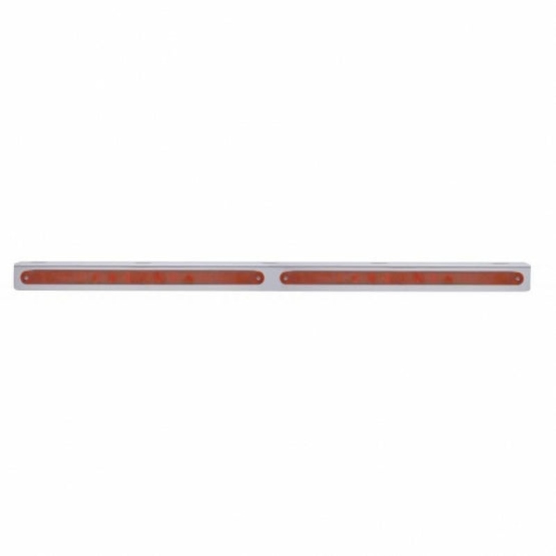 25 5/16 Stainless Light Bracket w/ Two 14 LED 12 Light Bars – Red LED/Red Lens