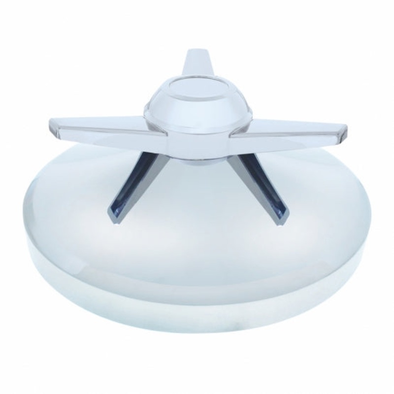 8 Chrome Rear Hub Cap w/ 3 Extra Large Bar Straight Spinner