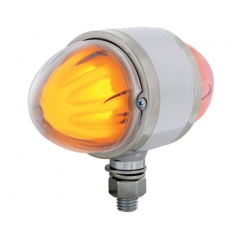 9 LED Dual Function GLO Double Face Light – Amber & Red LED/Clear Lens
