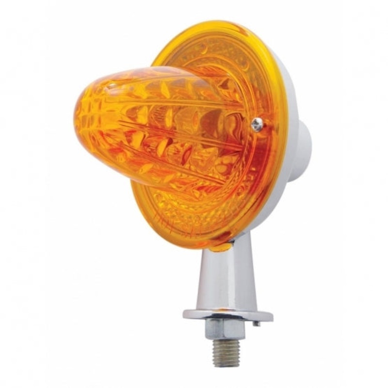 1 1/8 Arm Crystal Diamond Honda Light w/ Double Contact – Amber Lens