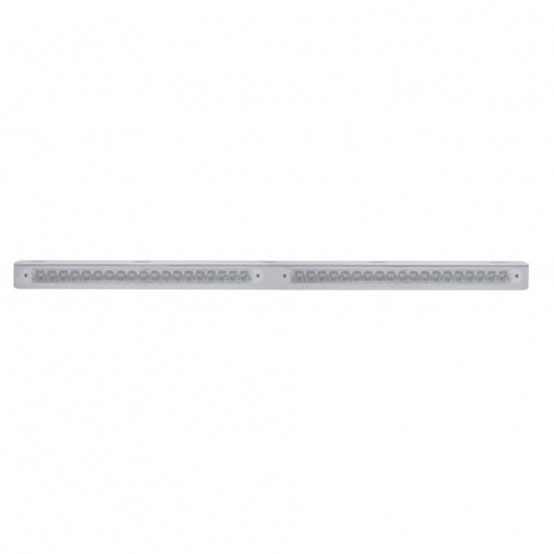 25 5/16 Stainless Light Bracket w/ Two 19 LED 12 Light Bars – Red LED/Clear Lens