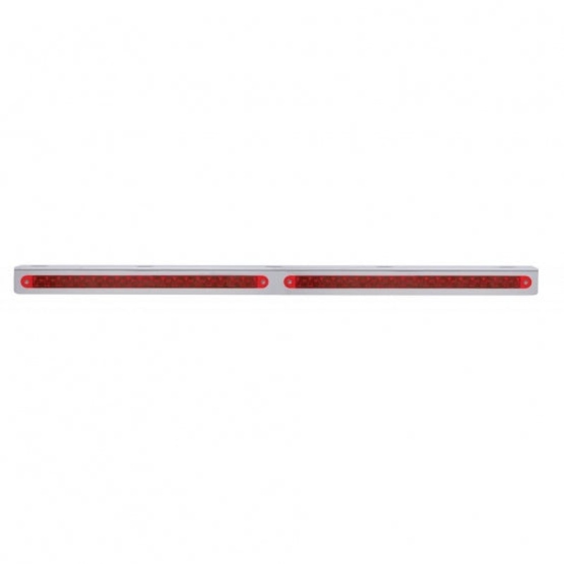 25 5/16 Stainless Light Bracket w/ Two 19 LED 12 Light Bars – Red LED/Red Lens