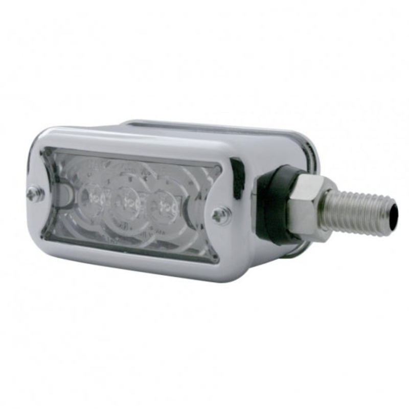 3 LED Straight Mount Double Face Light w/ Bezel – Amber & Red LED/Clear Lens