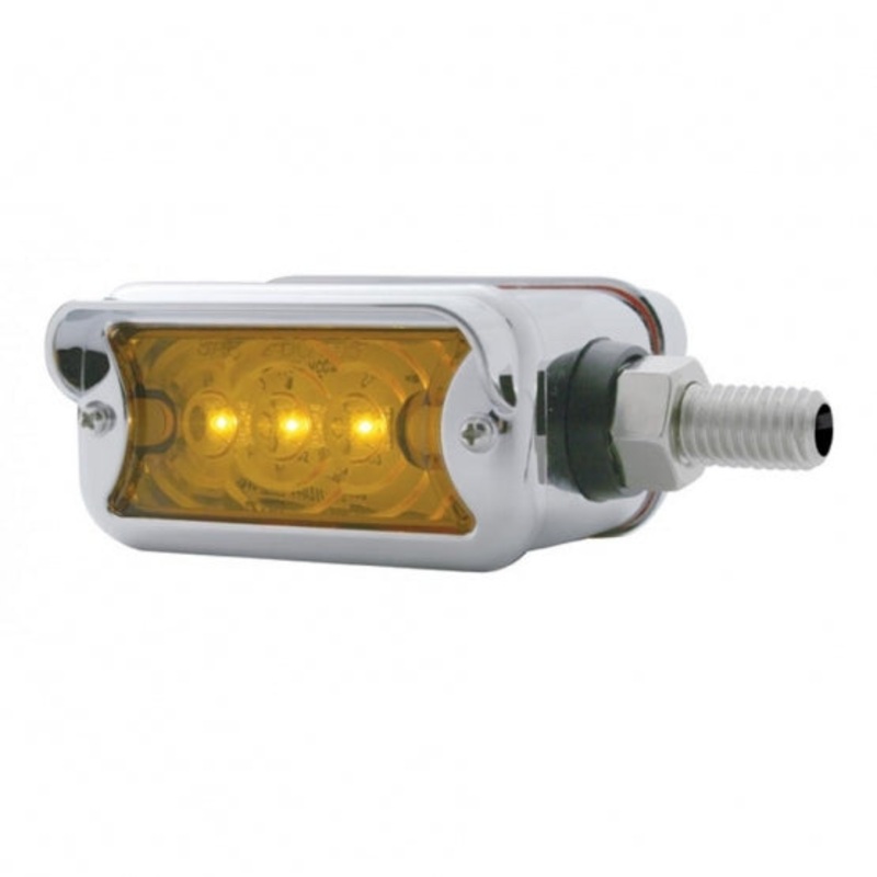 3 LED Straight Mount Double Face Light w/ Horizontal Visor – Amber & Red LED/Amber & Red Lens