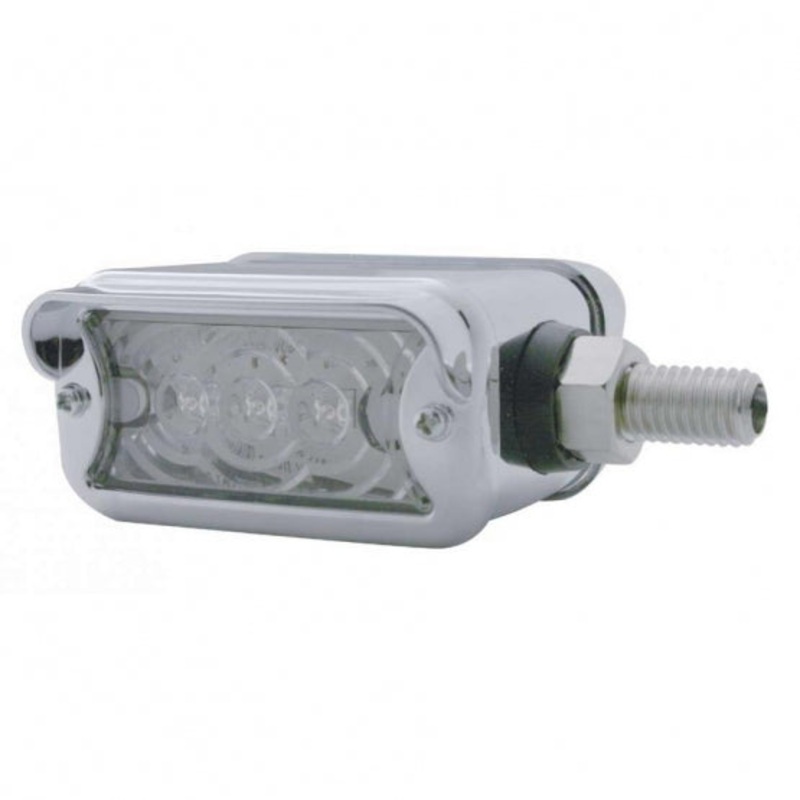 3 LED Straight Mount Double Face Light w/ Horizontal Visor – Amber & Red LED/Clear Lens