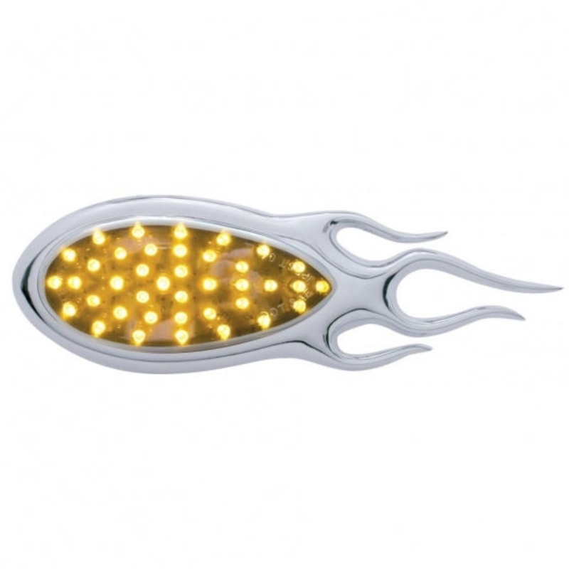 39 LED Inferno Auxiliary Light w/ Flame Bezel – Amber LED/Chrome Lens