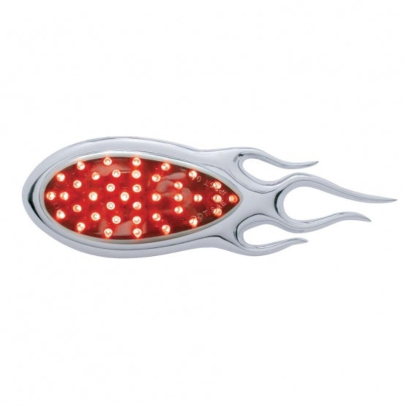 39 LED Inferno Auxiliary Light w/ Flame Bezel – Red LED/Chrome Lens