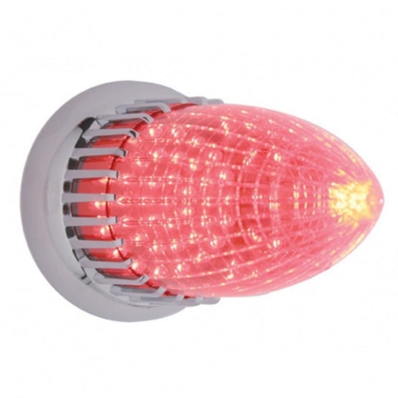 40 Red LED Vintage Torpedo Flush Mount Light – Red LED/Red Lens