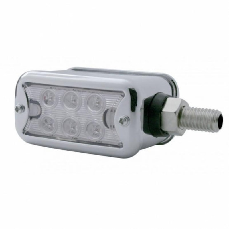 6 LED Dual Function Straight Mount Double Face Light w/ Bezel – Amber LED/Clear Lens