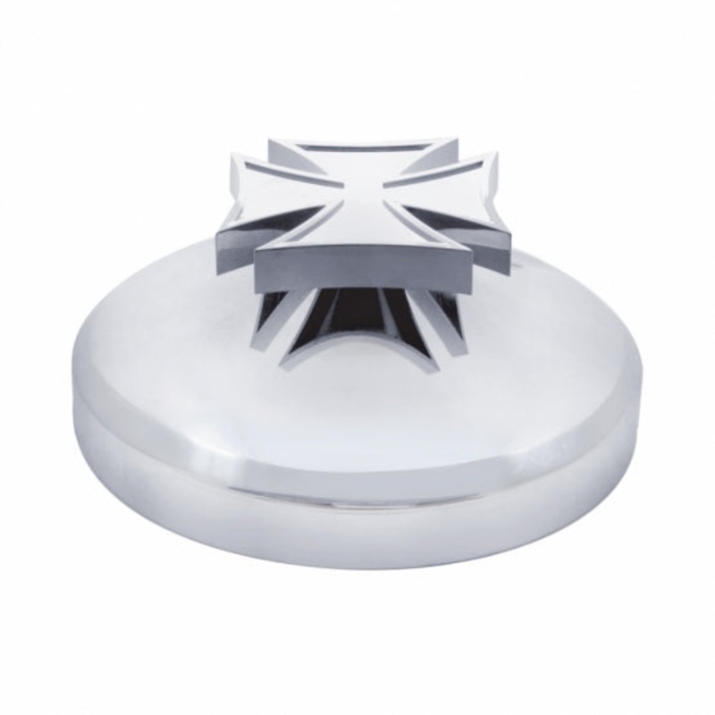 8 Chrome Rear Hub Cap w/ Iron Cross Spinner