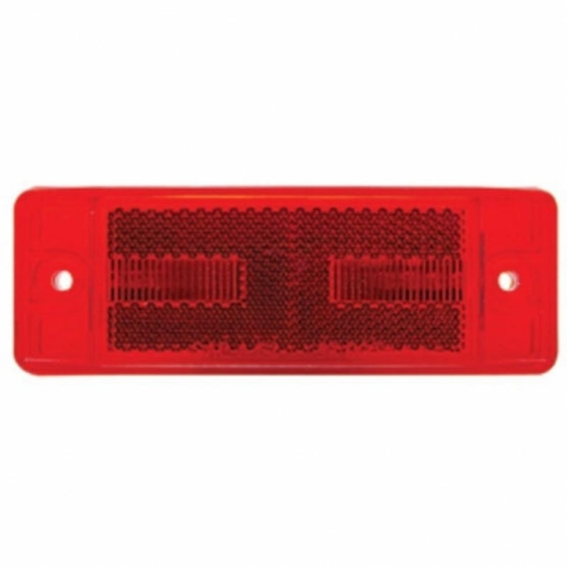 8 LED Rectangular Clearance/Marker Light w/ Reflex Lens – Red LED/Red Lens