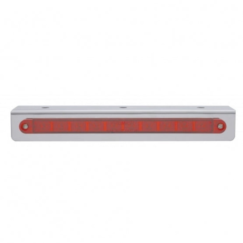 9 3/4 Stainless Light Bracket w/ 10 LED 9 Light Bar – Red LED/Red Lens