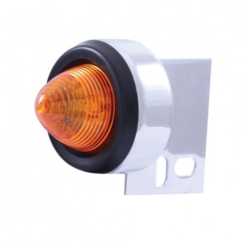 9 LED Beehive Mud Flap Hanger End Light w/ Grommet – Amber LED/Amber Lens