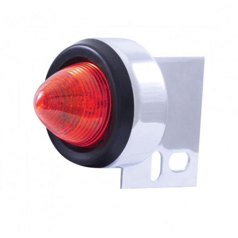 9 LED Beehive Mud Flap Hanger End Light w/ Grommet – Red LED/Red Lens